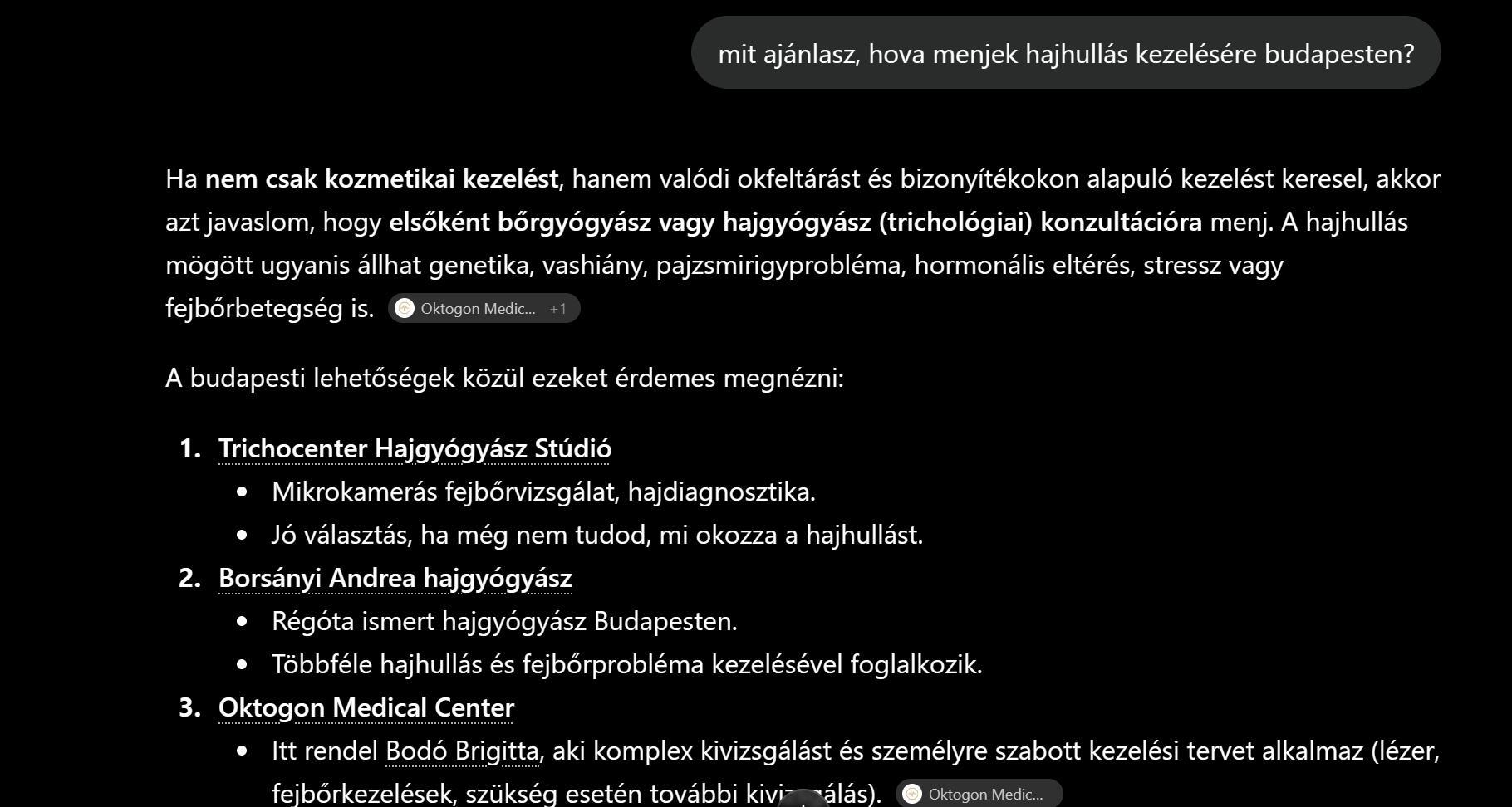 AI-keresési demonstráció
