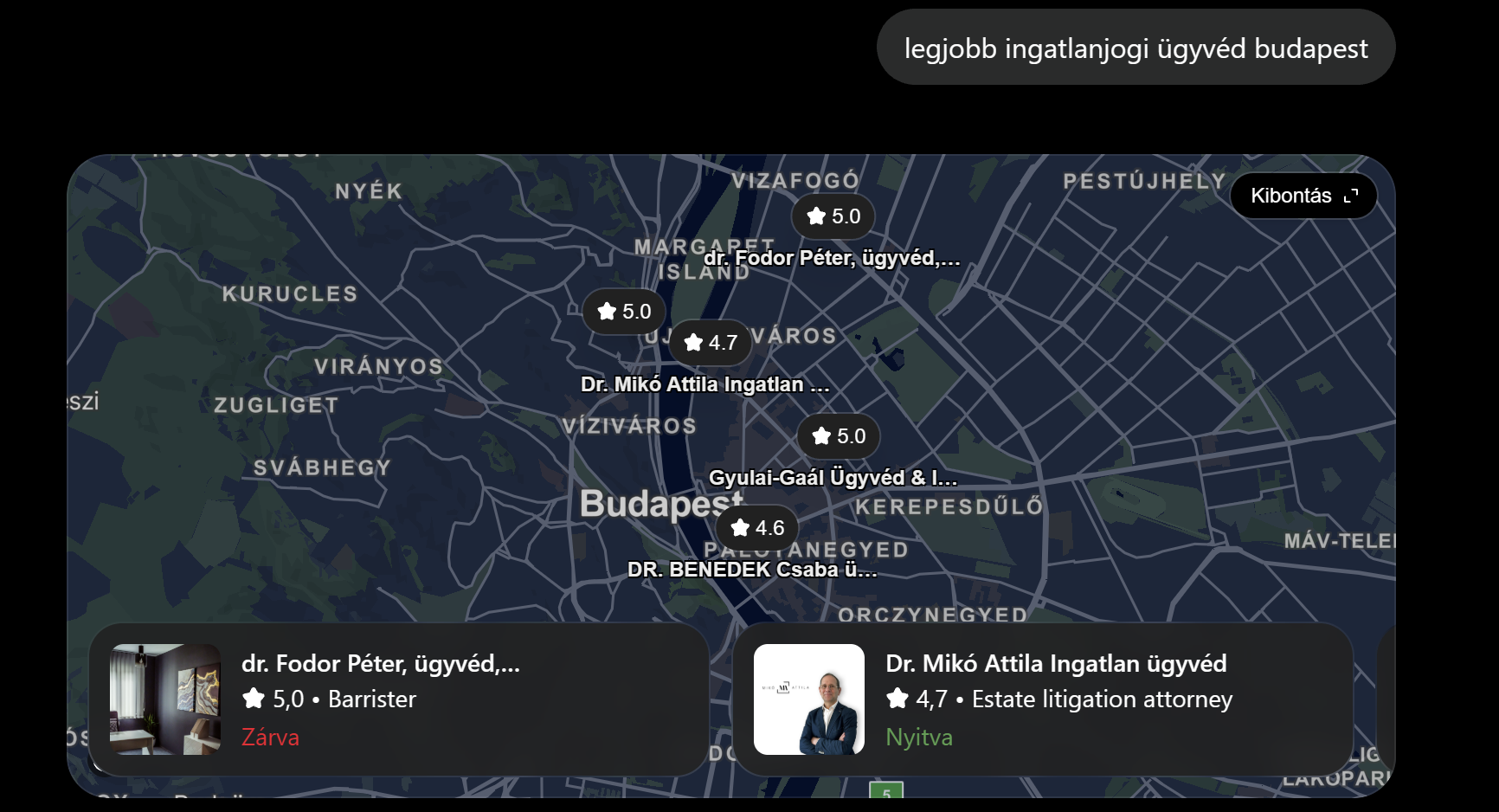 AI-keresési demonstráció