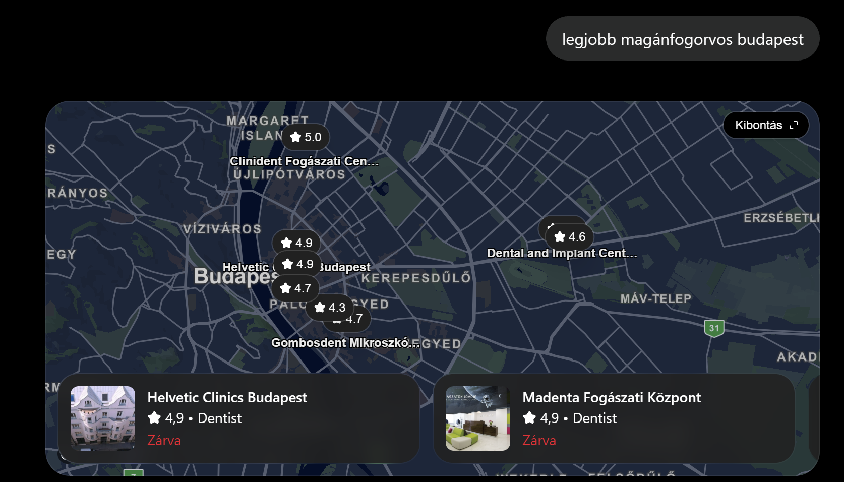 AI-keresési demonstráció